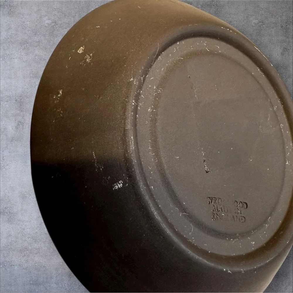2 WEDGWOOD BASALT BLACK Bond Shape Demitasse‎ Espresso Cup & Saucer Set England